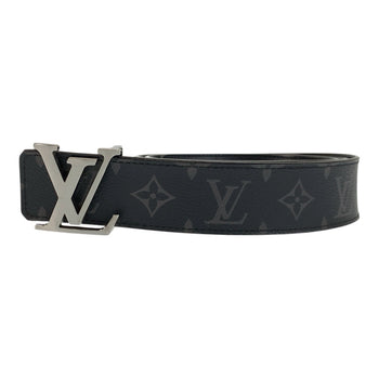 Louis Vuitton Belt M9043 Pvc, Leather Black Silvermetal Monogram Eclipse Saintur Lv Initial Mens 42