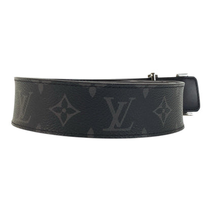 Louis Vuitton Belt M9043 Pvc, Leather Black Silvermetal Monogram Eclipse Saintur Lv Initial Mens 42