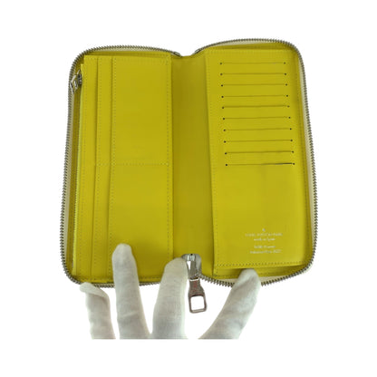 Louis Vuitton Long Wallet Purse M80852 Leather Yellow White Silvermetal Long Wallet Purse Zip