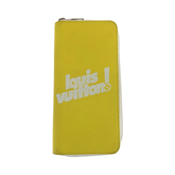 Louis Vuitton Long Wallet Purse M80852 Leather Yellow White Silvermetal Long Wallet Purse Zip