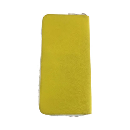 Louis Vuitton Long Wallet Purse M80852 Leather Yellow White Silvermetal Long Wallet Purse Zip