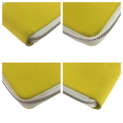 Louis Vuitton Long Wallet Purse M80852 Leather Yellow White Silvermetal Long Wallet Purse Zip
