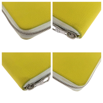 Louis Vuitton Long Wallet Purse M80852 Leather Yellow White Silvermetal Long Wallet Purse Zip