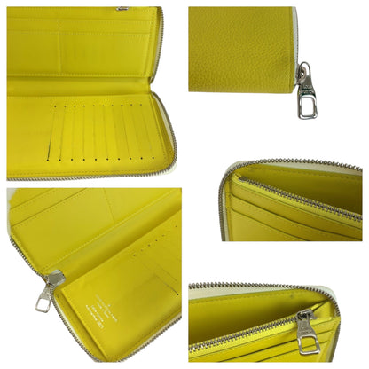 Louis Vuitton Long Wallet Purse M80852 Leather Yellow White Silvermetal Long Wallet Purse Zip