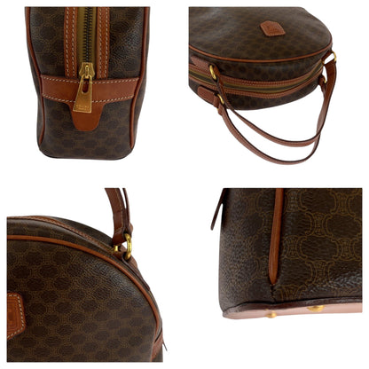 Celine Handbag Pvc, Leather Brown Gold Metal Handbag Vanity Bag Mini Boston Duffel Bag Macadam Women