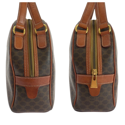 Celine Handbag Pvc, Leather Brown Gold Metal Handbag Vanity Bag Mini Boston Duffel Bag Macadam Women
