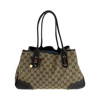 Gucci Tote Bag 163805 Gg Canvas Beige Brown Gold Metal Tote Bag Shoulder Bag Sherry Line Pretty