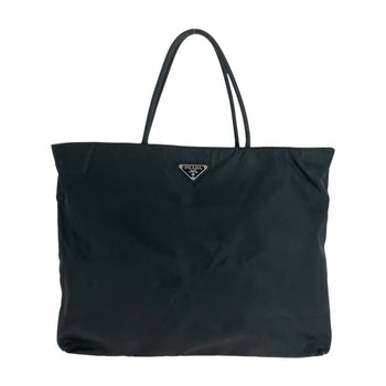 Prada Tote Bag Nylon Black Silvermetal Tote Bag Shoulder Bag Test Triangle With Logo Women