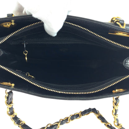 Chanel Tote Bag Caviar Skin Black Goldmetal Chain Tote Bag Shoulder Bag Coco Mark Women