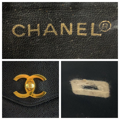 Chanel Tote Bag Caviar Skin Black Goldmetal Chain Tote Bag Shoulder Bag Coco Mark Women