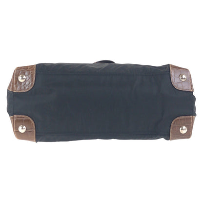 Prada Shoulder Bag Nylon, Leather Black Brown Silvermetal Shoulder Bag Tote Bag Test Triangle With