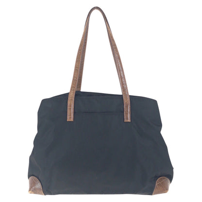 Prada Shoulder Bag Nylon, Leather Black Brown Silvermetal Shoulder Bag Tote Bag Test Triangle With