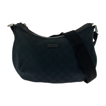 Gucci Shoulder Bag 181092 Gg Canvas Black Silvermetal Shoulder Bag Messenger Bag Women