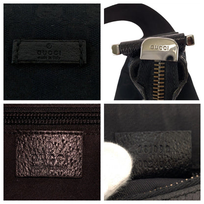 Gucci Shoulder Bag 181092 Gg Canvas Black Silvermetal Shoulder Bag Messenger Bag Women