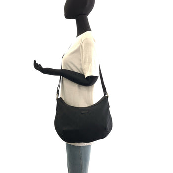 Gucci Shoulder Bag 181092 Gg Canvas Black Silvermetal Shoulder Bag Messenger Bag Women