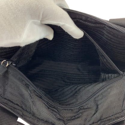 Prada Shoulder Bag Nylon Black Silvermetal Shoulder Bag Tote Bag Test Triangle With Logo Women