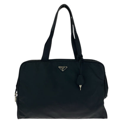 Prada Shoulder Bag Nylon Black Silvermetal Shoulder Bag Tote Bag Test Triangle With Logo Women
