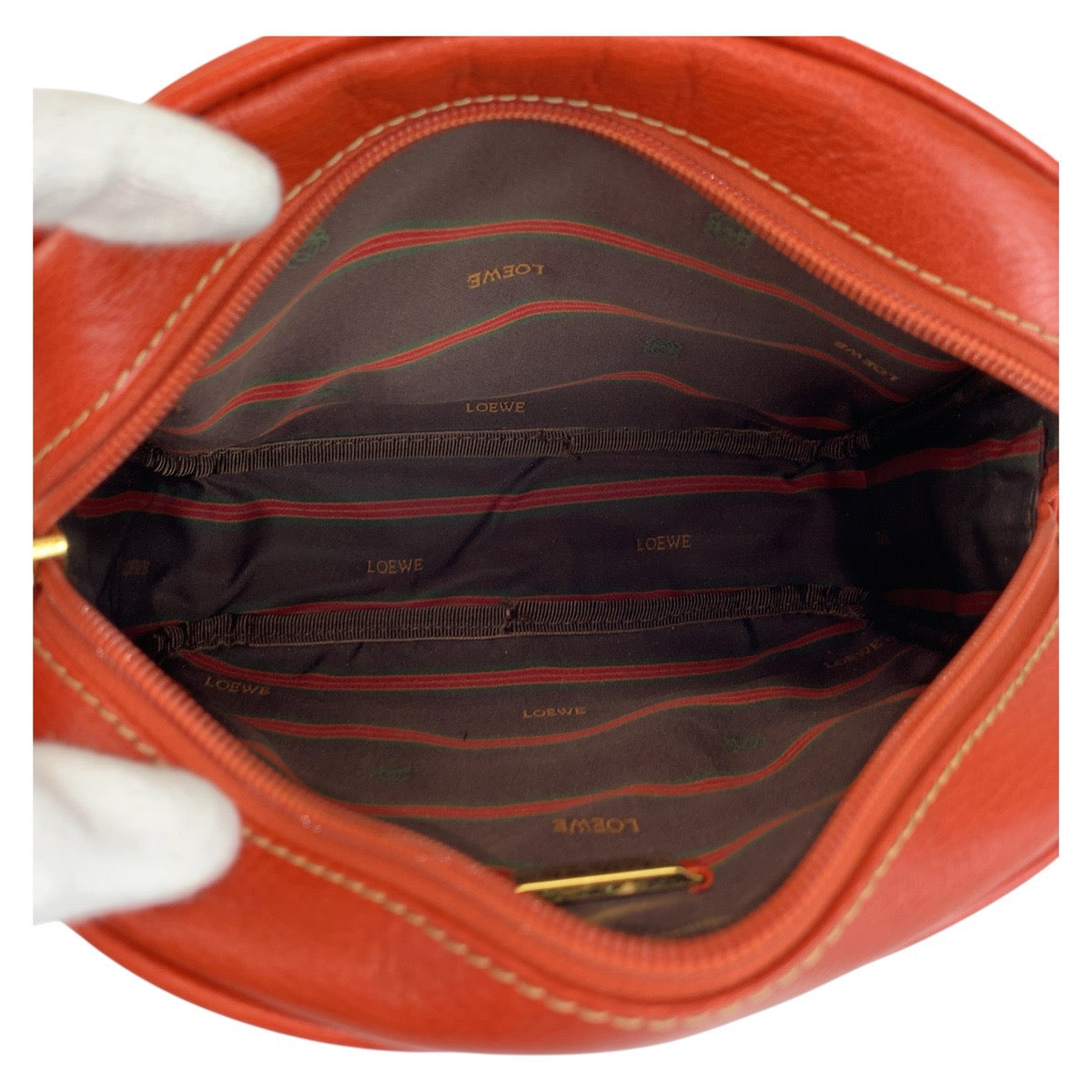 Loewe Shoulder Bag Leather Orange Goldmetal Shoulder Bag Pochette Velazquez Women