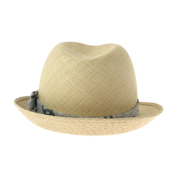 Chanel Hat Straw Beige Gray Coco Mark M