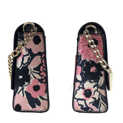 Kate Spade Shoulder Bag Pvc Pink Black Gold Metal Shoulder Bag Pochette Flour Women