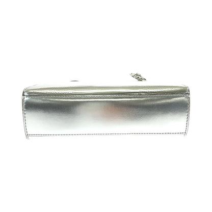Michael Kors Shoulder Bag Leather Silver Silvermetal Shoulder Bag Handbag 2Way Sheila Logo Women