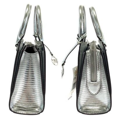 Michael Kors Shoulder Bag Leather Silver Silvermetal Shoulder Bag Handbag 2Way Sheila Logo Women
