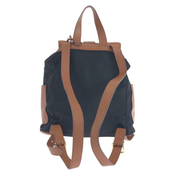 Tory Burch Backpack Hst036 0913 Nylon, Leather Black Brown Gold Metal Backpack Backpack Women