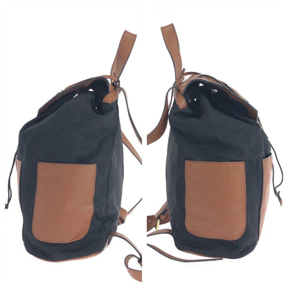 Tory Burch Backpack Hst036 0913 Nylon, Leather Black Brown Gold Metal Backpack Backpack Women