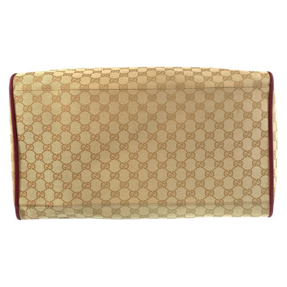 Gucci Boston Duffel Bag 153240 Gg Canvas, Leather Beige Bordeaux Silvermetal Boston Duffel Bag