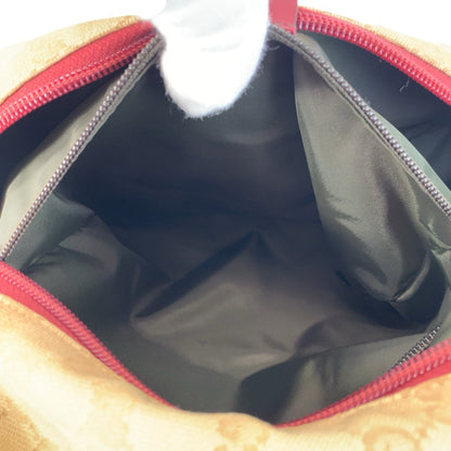 Gucci Boston Duffel Bag 153240 Gg Canvas, Leather Beige Bordeaux Silvermetal Boston Duffel Bag