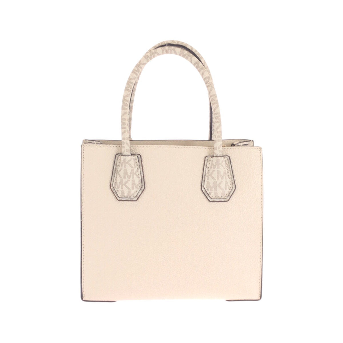 Michael Kors Tote Bag Leather Beige Ivory Gold Metal Tote Bag Shoulder Bag 2Way Women