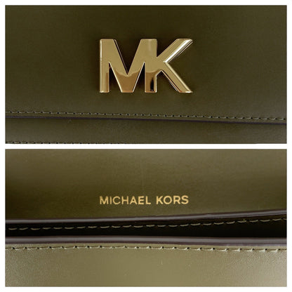Michael Kors Shoulder Bag Leather Khaki Goldmetal Shoulder Bag Pochette Women
