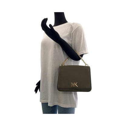 Michael Kors Shoulder Bag Leather Khaki Goldmetal Shoulder Bag Pochette Women
