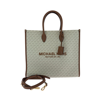 Michael Kors Shoulder Bag Pvc White Brown
