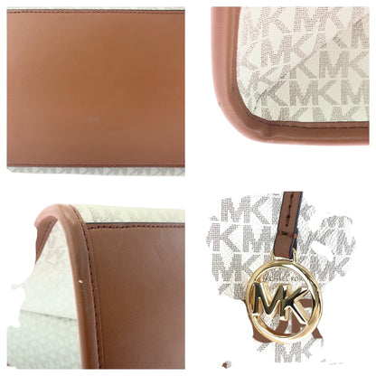 Michael Kors Shoulder Bag Pvc White Brown