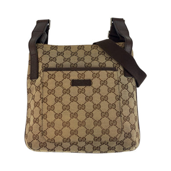 Gucci Shoulder Bag 122793 Gg Canvas Beige Brown Shoulder Bag Pochette Women(Unisex)