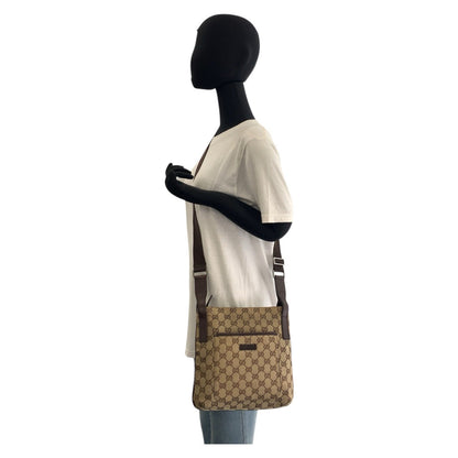 Gucci Shoulder Bag 122793 Gg Canvas Beige Brown Shoulder Bag Pochette Women(Unisex)