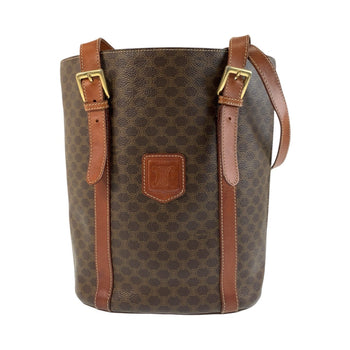 Celine Tote Bag Mc98/1 Pvc, Leather Brown Gold Metal Tote Bag Shoulder Bag Macadam Women