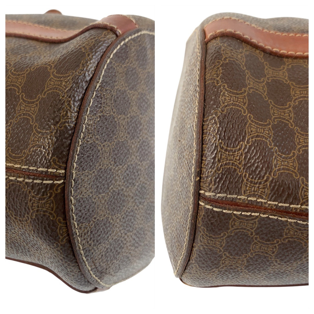 Celine Tote Bag Mc98/1 Pvc, Leather Brown Gold Metal Tote Bag Shoulder Bag Macadam Women