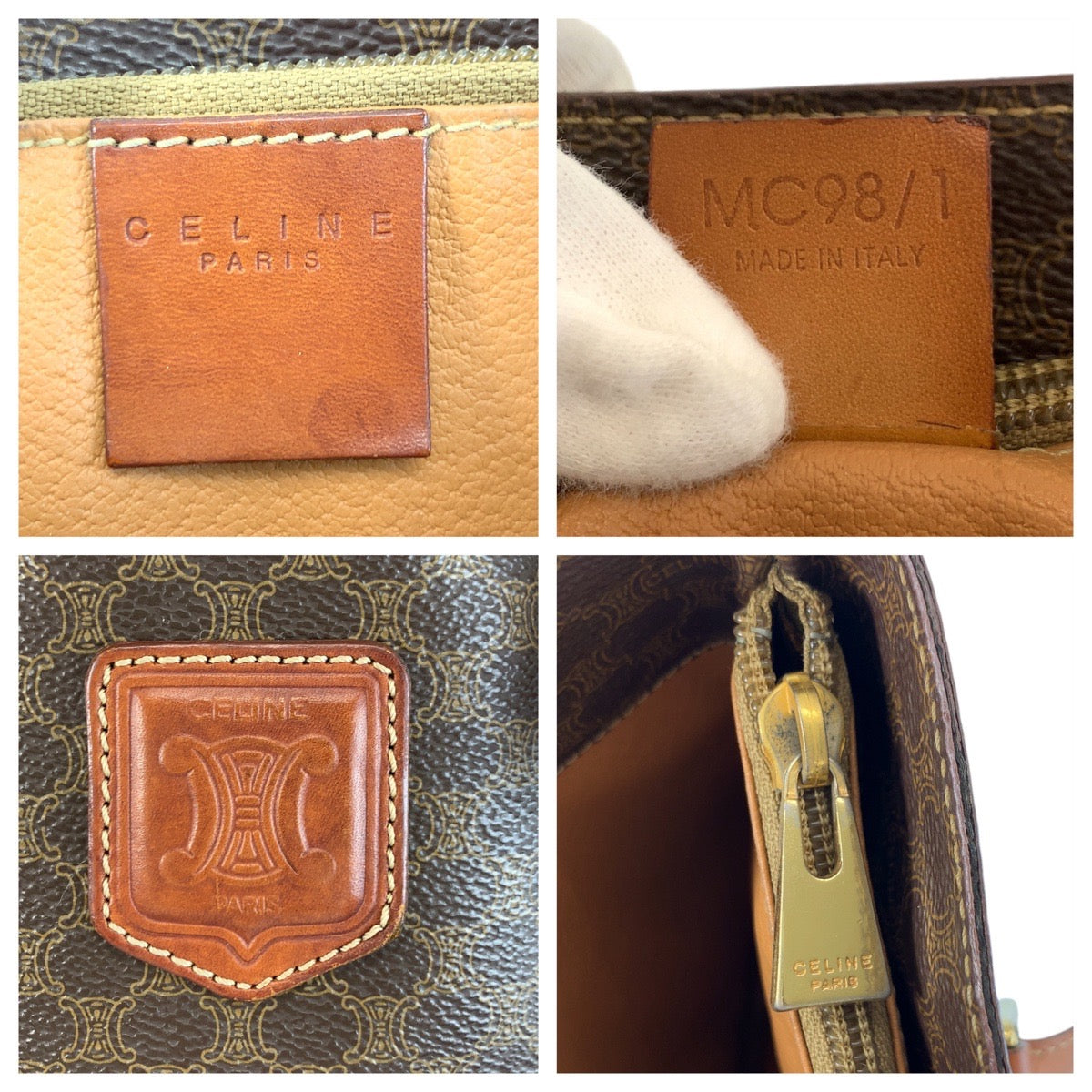 Celine Tote Bag Mc98/1 Pvc, Leather Brown Gold Metal Tote Bag Shoulder Bag Macadam Women