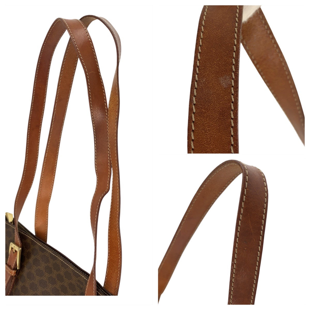 Celine Tote Bag Mc98/1 Pvc, Leather Brown Gold Metal Tote Bag Shoulder Bag Macadam Women