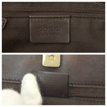 Gucci Shoulder Bag 91762 Gg Canvas Beige Brown Gold Metal Shoulder Bag Pochette Plate Charm Women