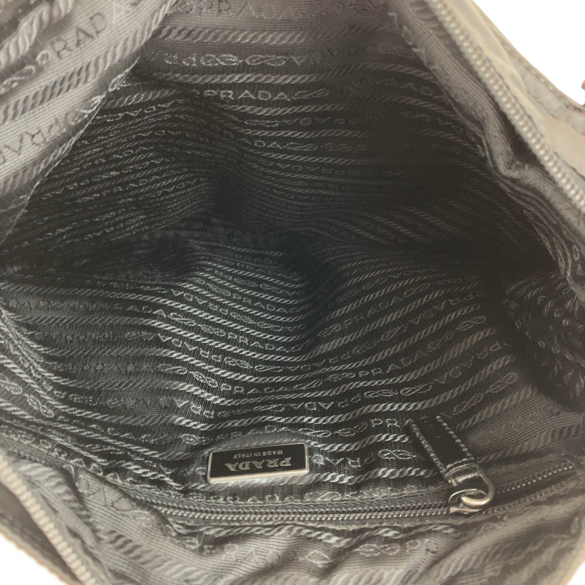 Prada Shoulder Bag Nylon Black Silvermetal Crossbody Shoulder Bag Messenger Bag Test Triangle With