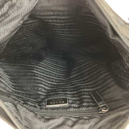 Prada Shoulder Bag Nylon Black Silvermetal Crossbody Shoulder Bag Messenger Bag Test Triangle With