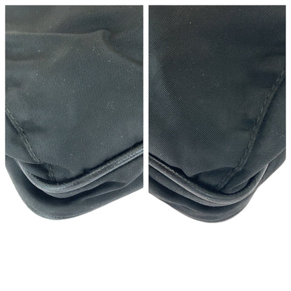 Prada Shoulder Bag Nylon Black Silvermetal Crossbody Shoulder Bag Messenger Bag Test Triangle With