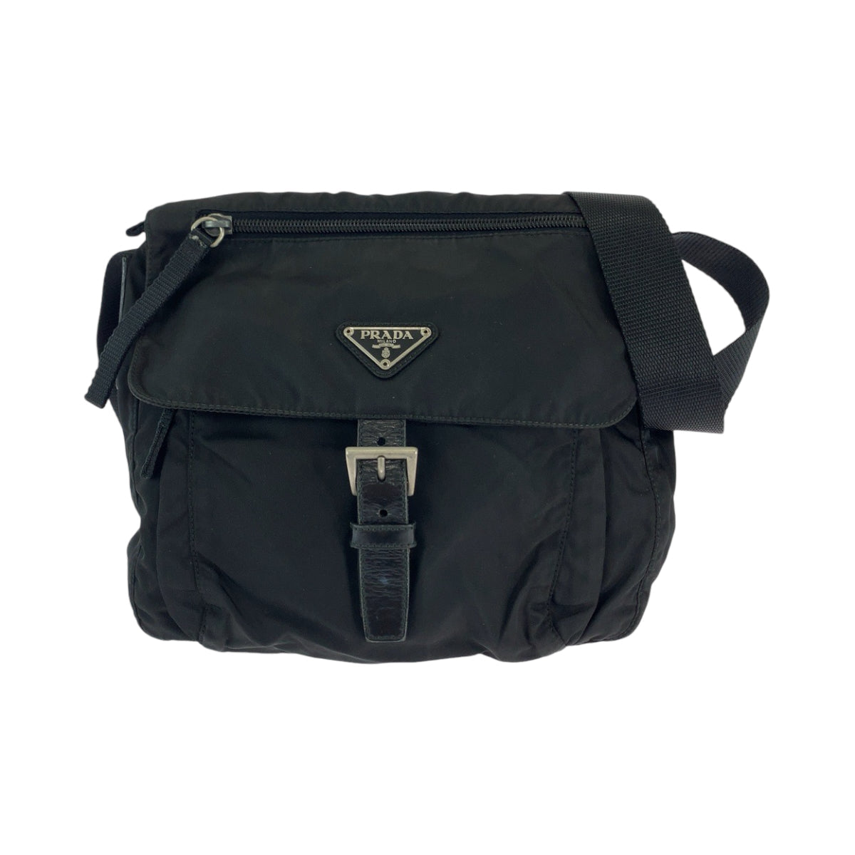 Prada Shoulder Bag Nylon Black Shoulder Bag Messenger Bag Test Triangle With Logo Mens