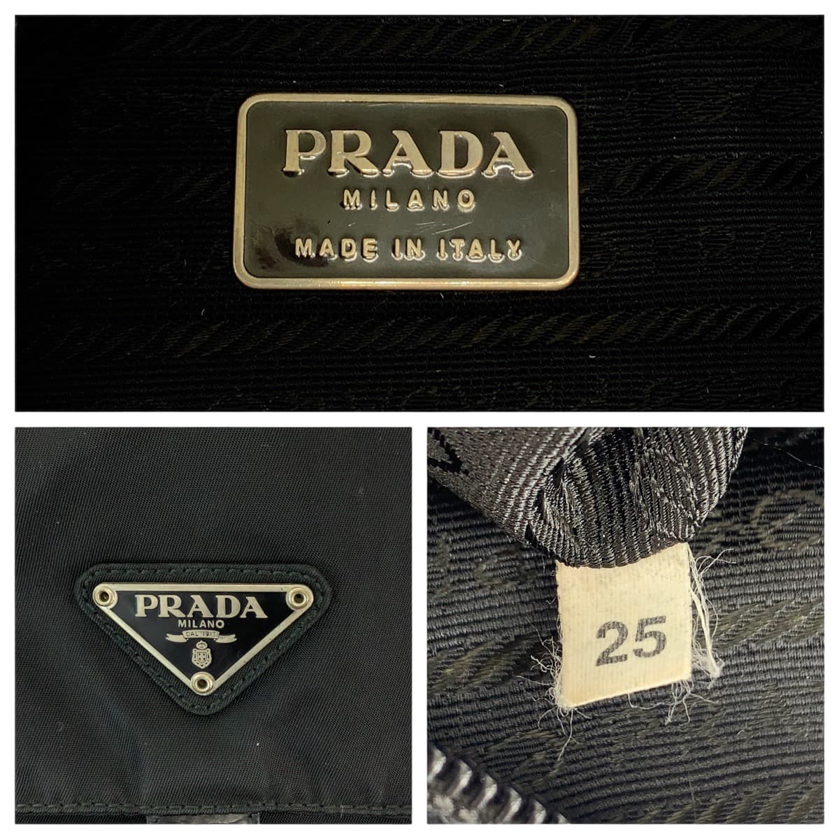 Prada Shoulder Bag Nylon Black Shoulder Bag Messenger Bag Test Triangle With Logo Mens