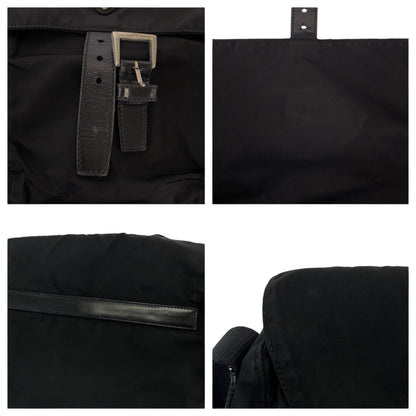 Prada Shoulder Bag Nylon Black Shoulder Bag Messenger Bag Test Triangle With Logo Mens