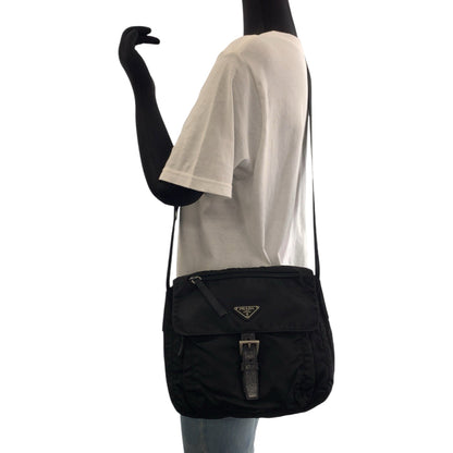 Prada Shoulder Bag Nylon Black Shoulder Bag Messenger Bag Test Triangle With Logo Mens