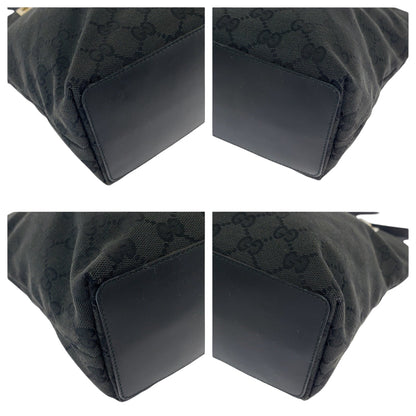 Gucci Tote Bag 002 1099 Gg Canvas Black Shoulder Bag Women